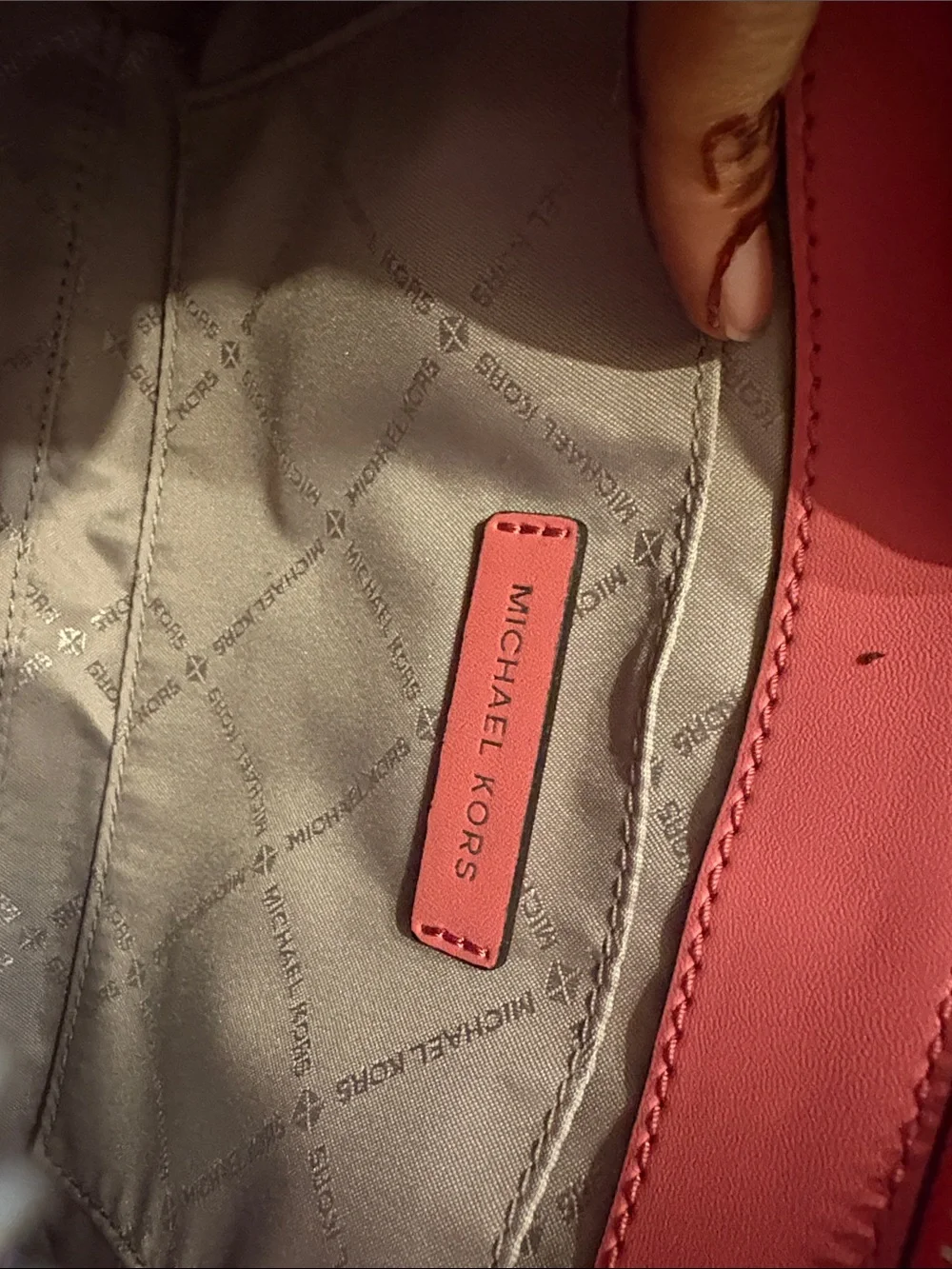 Michael Kors Coral Pink Saffiano Leather Crossbody Bag